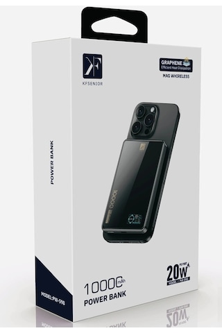 Pw598 10.000 Mah Dijital Göstergeli 20w Type-c Ve 15w Kablosuz Şarj Pd Hızlı Şarj Magsafe Powerbank Düz Renkli