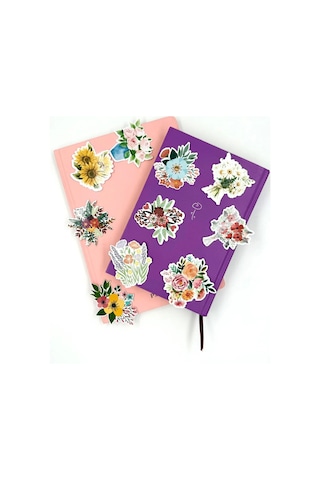 10 Adet Çiçek Sticker, Çiçek Demeti, Çıkartma