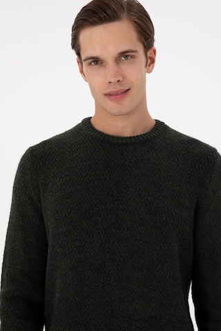U.S. Polo Assn. Erkek Regular Fit Bisiklet Yaka Koyu Yeşil Kazak 50297049-VR079