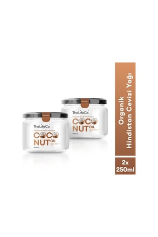 TheLifeCo Organik Hindistan Cevizi Yağı 2 x 250 ML