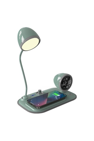 S-link Sl-cw21 Yeşil Telefon Uyumlu Fast Şarj 15w Ayarlanabilir Led Işıklı Masa Lambası Yeşil