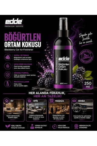 Edde Böğürtlen Kokulu Araba Araç Oto Ortam Kokusu Araç Içi Kokuları Oto Parfümü 250 Ml Oto Detailing 250ml