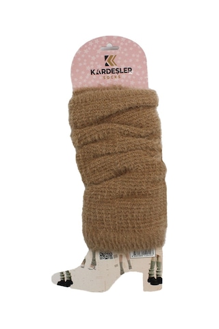 Kadın Kışlık Dizlik Sakallı Tozluk Çorap Kahverengi