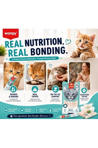 Kitten Tavuklu Morina Balıklı Krema Yavru Kedi Ödülü, 5x14 Gr 6927749874072