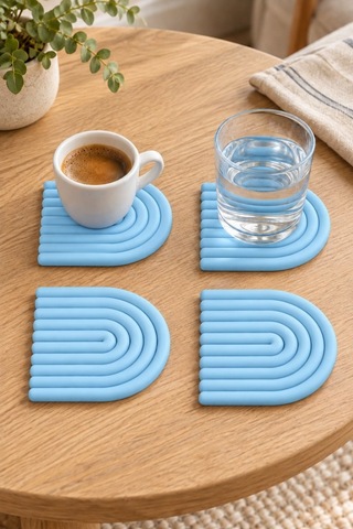 Mını Arch Gökkuşağı %100 Silikon Bardak Altlığı 8 Cm 4'lü Set Min Çok Renkli