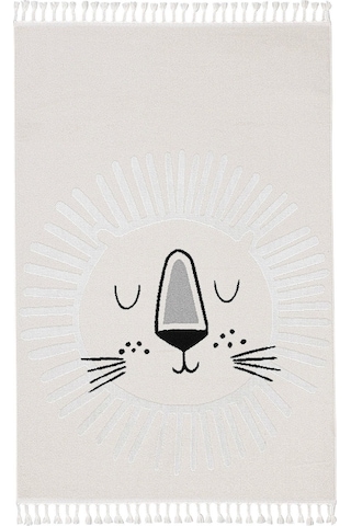 Koza Halı Sparkle Krem Aslan Figürlü Hayvan Figürlü Çocuk Odası Bebek Odası Krem