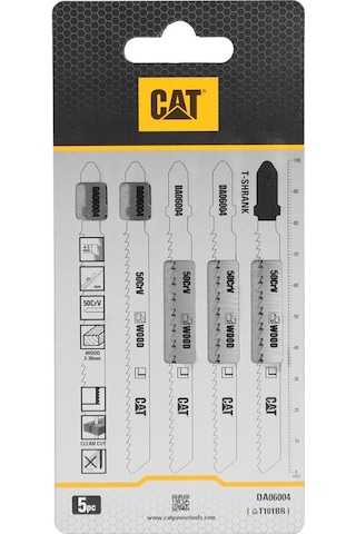 Cat Da06004 5 Parça Profesyonel Ahşap Ters Çapaksız Temiz Kesim Dekupaj Testere Bıçağı, Ucu