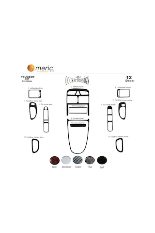 Meriç® Peugeot 307 Ön Torpido Kaplama 12 Parça 2004-2008 (530157001)