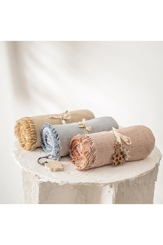 Ecocotton Melinda Lacivert %100 Organik Pamuk Müslin Bebek Yatak Örtüsü Lacivert