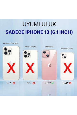 Apple Uyumlu iPhone 13 Kilif 6.1 Seffaf Silikon Kamera Korumali Alti Tipali 511402271