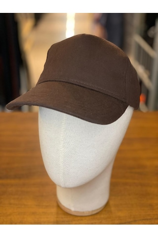 Kaşe Yünlü Kumaş Kışlık Cap Şapka Koyu Kahverengi