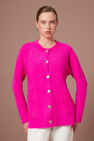 Ftz Women Kadın Angora Hırka Fuşya 25259 Fuşya