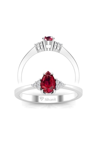 0,50 Karat Pırlantalı Yakut Yüzük (464656941)