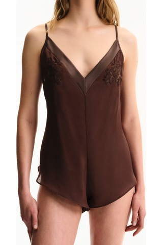 Penti Kahverengi Saten Chiffon Teddy Tulum Plu31zyj26ıy-bbw Bbw