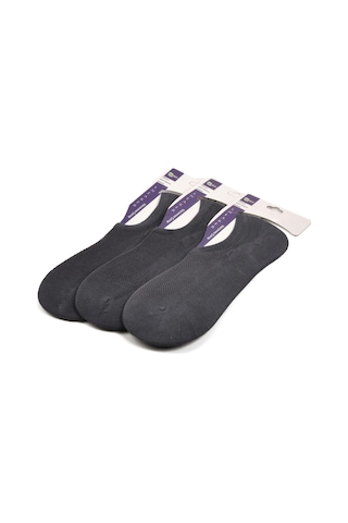 Füme Unisex Çorap 24k005 3'lü Babet Çorap Füme