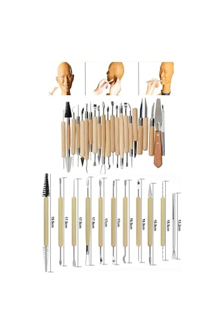 30 PARÇA HEYKEL ÇÖMLEK SERAMİK KİL YAPIM & MODELLEME SETİ