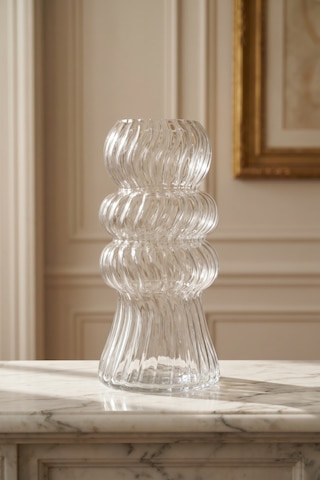 Aura Boğum Cam Vazo - 25 Cm Şeffaf