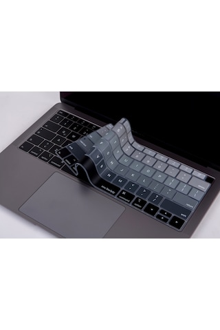 Apple Uyumlu MacBook Air 13inç Klavye Koruyucu Ombre Us-abd İngilizce Touchıd'li A1932 Modeli İle Uyumlu Pembe Mavi