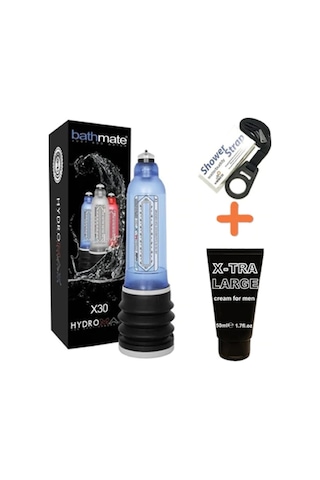 Truva Shop Bathmate Hydromax X30 Mavi Penis Pompası +X-Tra Large Penis Kremi