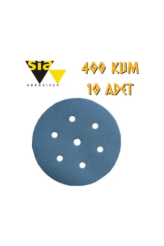 Sia 1949 Hookit 7 Delikli Cırt Zımpara 150 Mm - P400 Kum - 10 Adet