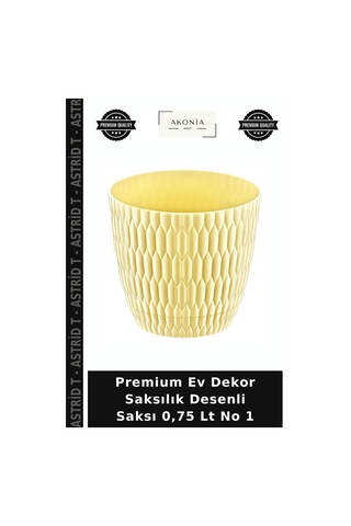 Premium Ev Dekor Saksılık Desenli Saksı 0,75 Lt No 1
