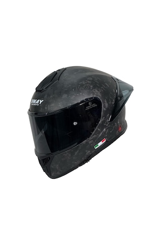 Full Face Sway 861 Forget Carbon Kask Siyah
