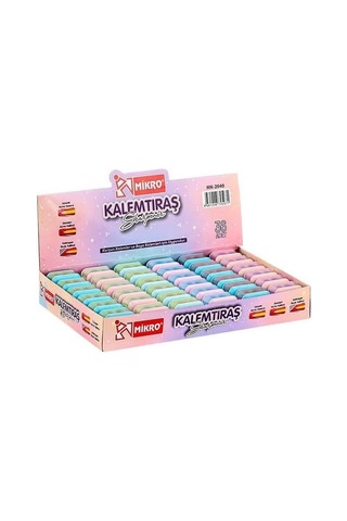Artlantis Kalemtıraş Çift Bıçaklı Hazneli 6 Renk 1 Paket Mk-2040 Pastel Renkler İki Bıçaklı Jumbo Kalemtraş Ka
