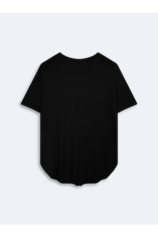 Ltb Bisiklet Yaka Relaxed Fit Siyah T-shırt Siyah