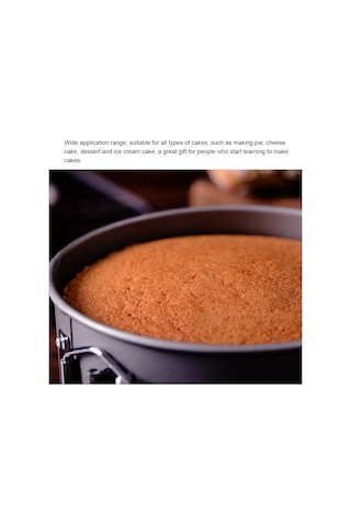 Vkemall 18 Cm Çelik Kek Kalıbı, Konuşabilir Tabanı, Anti Yapışkan Kaplama, Ev Fırınlama, Mousse/pasta İçin Siyah Gri