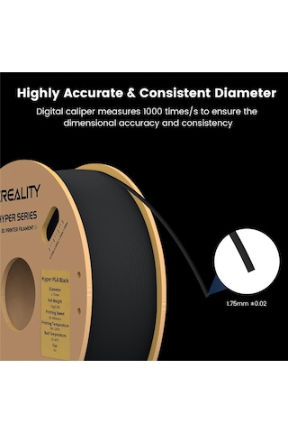 Creality Hyper Pla Siyah Filament 1.75mm 1kg - Urhanshop Yetkili Satış