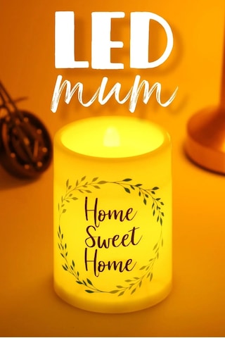 3 Lü Çelenk Led Mum Bardak Tipi Pilli Dumansız Alevli Dekoratif Yapay Mum 10 Cm Beyaz