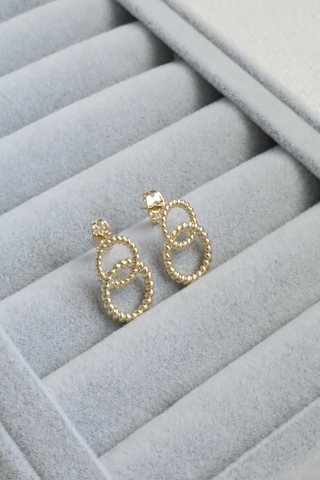 Kadın Küpe Kararmaz 14k Renk Vip Seri Minimal Burgu Daire Küpe Altın