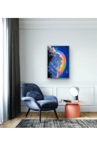 Gökkuşağı Bulutu Kanvas Tablo 60x90 Cm Çok Renkli