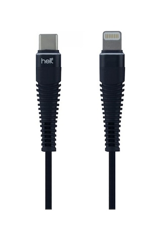 Helt HT-80 Ip Örgü Lightning Data Kablo 100 CM Siyah