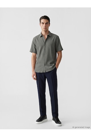 Lcw Vision Yeşil Regular Fit Erkek Dokulu Gömlek