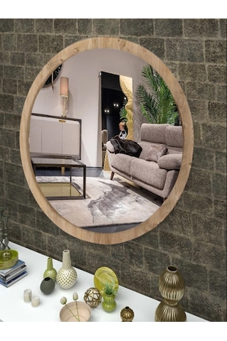 Antik Çam 50 Cm Duvar Banyo Holl Wc Aynası Atlantik Çam
