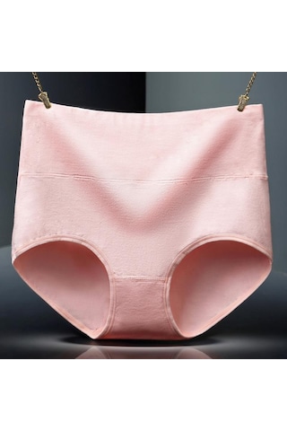 Amarant Büyük Beden Saf Pamuklu Minimalist Kadın İç Giyimi Ve Kalça Kadar Yüksek Bel İç Giyim Nefes Alabilir Külot Fuşya