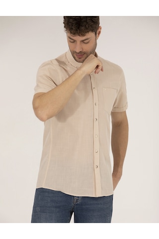 Pierre Cardin Erkek Bej Kısa Kollu Gömlek 50268184-vr011 Bej
