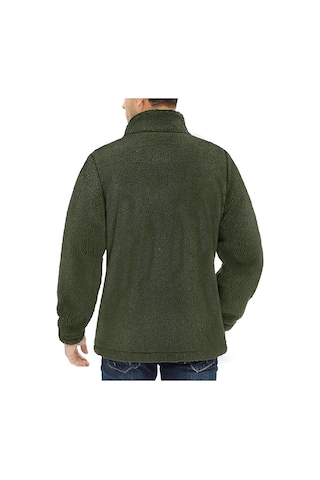 Genius Store Oversize Peluş Sweatshirt Erkek Polar Sweatshirt Erkek Sweatshirt Oversıze-peluss Haki