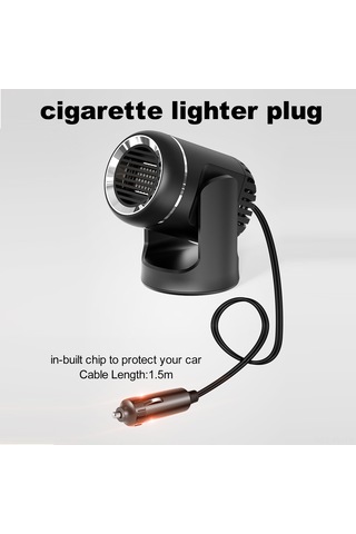 Lemestar 12v 130w Taşınabilir Araç Isıtıcı - Cam Kurutma Ve Buz Çözme Fonksiyonlu Otomobil Isıtma Fanı