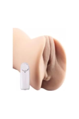 Erofoni Yeni Nesil Gold Titreşimli 2 İşlevli Büyük Boy Realistik Yapay Suni Vajina ve Anüs Mastürbatör﻿﻿ 16 CM