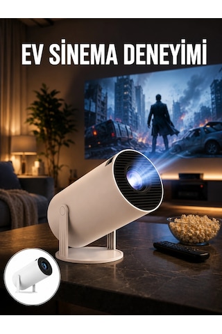 Mey İthalat Sinema Projektörü Android Hdmı Usb Wifi Ses Çıkışlı Ayaklı Projeksiyon Taşınabilir Yeni Nesil
