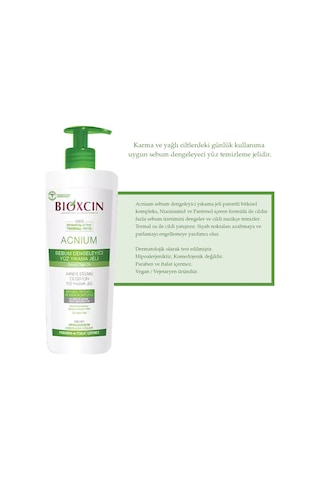 Bioxcin Acnium Sebium Dengeleyici Yüz Yıkama Jeli 2 x 500 ML