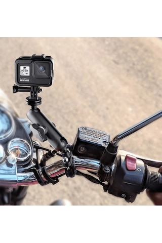 Motosiklet Bisiklet Gidona Monte Ayarlanabilir Kamera Tutucu Aparat Siyah