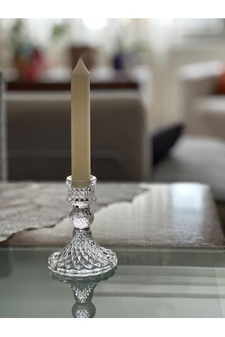 Vintage Kristal Şamdan Mumluk, Dekoratif Cam Mumluk,masa Dekoru, Ev Dekoru, Hediyelik Beyaz
