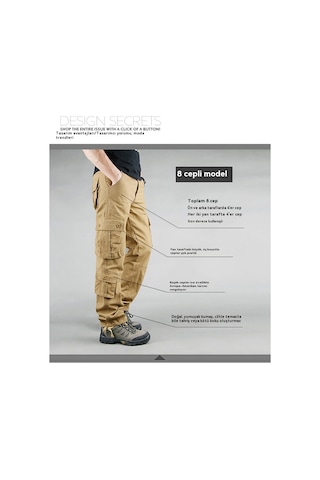 Erkekler İçin 3d Outdoor Sekiz Cepli Tulum Sarı