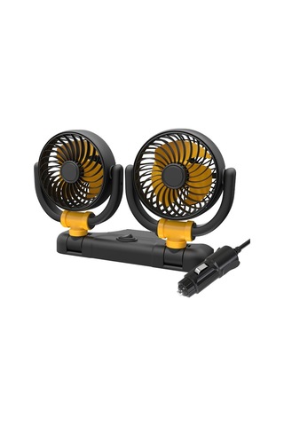 Suıtu Araba Katlanabilir Soğutma Fanı Otomobil Yaz Sıcaklığı Azaltma Fanı, Model: Çift 12v Çakmak Enerjili