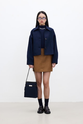 Suni Deri Mini Etek Camel CAMEL