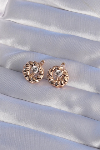 Xuping Rose Renk Oval Zirkon Taşlı Burgu Model Küpe Eb-53-vice/ 1395 3133 Çok Renkli