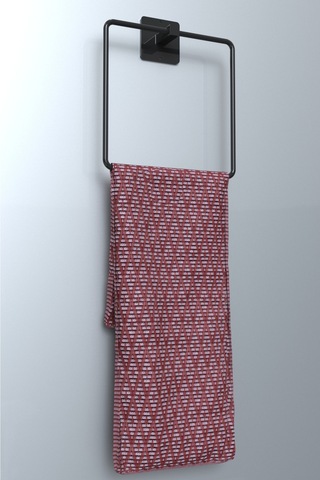 Karteya Kare Yapışkanlı Siyah Kare Havluluk Banyo Havlu Kare Pratik Askılık Siyah